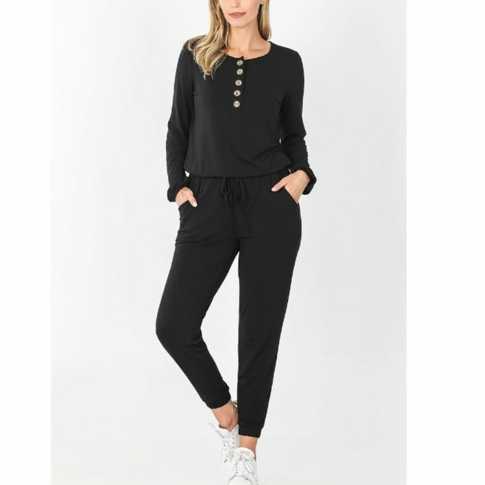 2 sets of Zenana Button Jumpsuits Size Small